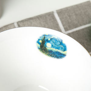 Taza de té de recuerdo con pintura de Van Gogh, taza y platillo de cerámica de 220 ml de la noche estrellada/taza y platillo de café de porcelana fina de hueso - Product Image 3