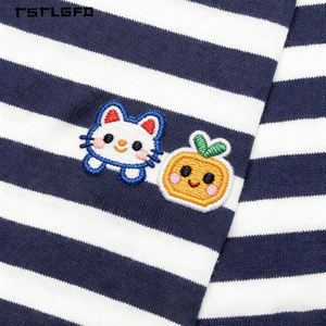 Camiseta Clásica de Manga Larga con Rayas Náuticas, 100% Algodón, Transpirable, Ecológica, Cuello Redondo, Unisex, Informal, Minimalista - Product Image 3