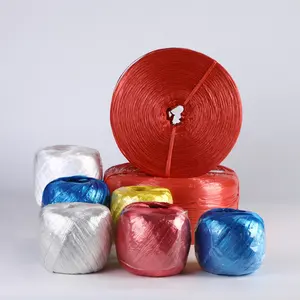 حبل تغليف أحمر بلاستيكي من ألياف البوليستر مقاس 2 سم من خيوط رابطة من البولي بروبين والنايلون وغزل من البولي بروبين للحبال المكرامية