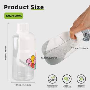 Botella de agua para perros Superdesign de 7.76 pulgadas, blanca, a prueba de fugas, portátil, con correa para viaje - Product Image 2