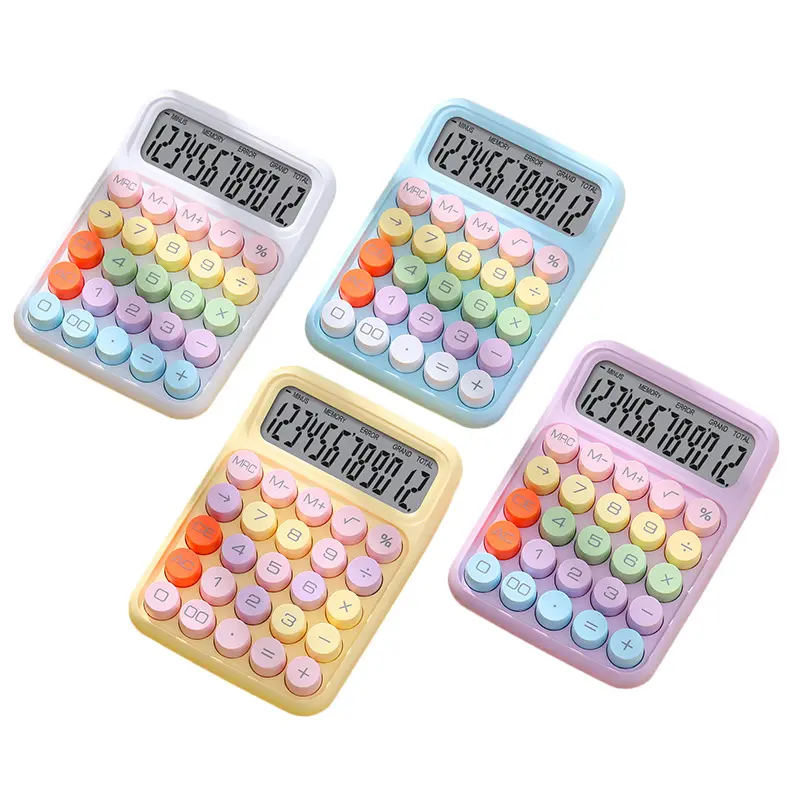 Calculadoras de Color caramelo coloridas Ins, pantalla grande, teclado de punto mecánico, suministros para la vuelta a la escuela, papelería para estudiantes/finanzas