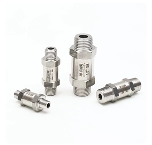 Válvula de Retención Manual de Acero Inoxidable 304, Tipo Dividido, Rosca Macho Doble NPT, Resistente, Unidireccional, Anti-Reflujo, 1/4" 1/2" - Product Image 1