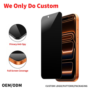 Protection d'écran en verre trempé anti-espion OEM 9H 2.5D avec logo personnalisé et design sur mesure pour iPhone 17 Pro Max, anti-traces de doigts - Product Image 1