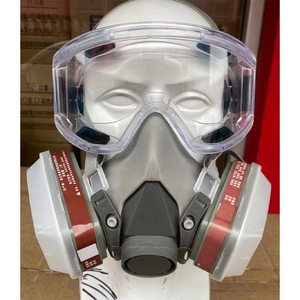 Masker <span class=keywords><strong>Gas</strong></span> 3D dengan filter ganda, masker <span class=keywords><strong>Gas</strong></span> setengah wajah silikon dapat diganti untuk tahan debu - Product Image 5