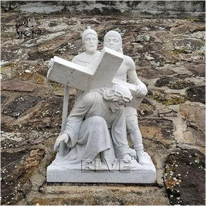 BLVE Statues en pierre naturelle blanche sculptées à la main religieuses personnalisées Statue en marbre <span class=keywords><strong>Simon</strong></span> Peter grandeur nature - Product Image 6