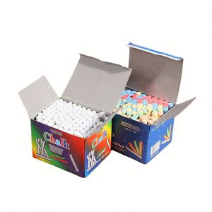 X1028-2 100 craies non toxiques sans poussière, fournitures scolaires, vente chaude, craies blanches et craies colorées pour enseignants, étudiants et bureaux - Product Image 1
