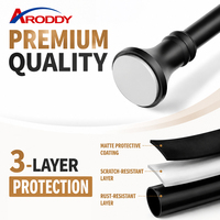 ARODDY Source Factory Tringle à rideaux robuste réglable par tension, sans perçage, 32 mm, 120-290 cm, Noir Blanc Gris, pour fenêtres