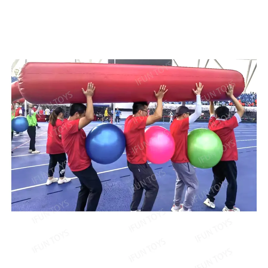 Teambuilding-Aktivitäten Lauf-Herausforderung aufblasbare Röhren und Bälle Knockout-Spiel für Schule / Unternehmen