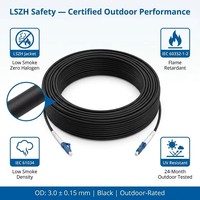 Câble de raccordement FTTH monomode extérieur en fibre optique LC/UPC-LC/UPC Simplex G657A2 3.0mm LSZH