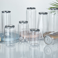 Bouteilles en plastique PET transparentes de haute qualité avec logo, bouteilles de boisson gazeuse avec canettes en aluminium, idées pour petites entreprises