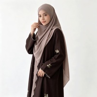 Ensemble Abaya en chocolat personnalisé pour femmes, OEM ODM, vêtements modestes, vêtements musulmans islamiques, vente en gros