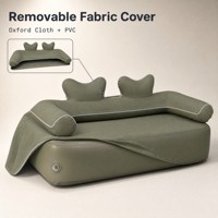Canapé gonflable automatique moderne pour l'extérieur, double, pliable, avec pompe à air intégrée, housse en tissu Oxford amovible et portable, avec LED