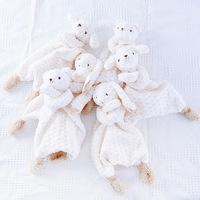 Doudou Lapin en Peluche Ultra Doux pour Nouveau-né, Couverture de Sécurité Écologique Pliable, Utilisation Toutes Saisons, Idéal Voyage