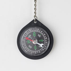 Brújula de emergencia para exteriores, llavero con forma de lágrima, puntero sin aceite, guía de senderismo, negro con caracteres en chino e inglés - Product Image 1