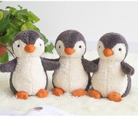 Pingüino de peluche suave para niños, juguete de pingüino gris