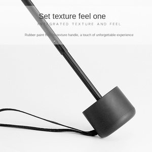 Parapluie de poche compact et portable, anti-UV, en caoutchouc noir, à cinq plis et six baleines, pour femmes, pour fabricants - Product Image 3