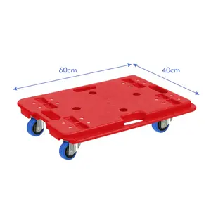 High Performance Tool Set Foldable Trolley Silent 4 Wheels Transporting Rubber Cart