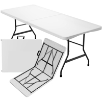 Fabrik-Großhandel Tragbarer Outdoor-Hochzeits-Bankett-Tisch 180cm Klappbarer Rechteckiger 6-Fuß-Kunststoff-Klapptisch für Camping und Essen