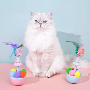 Badminton roly-poly <b>plush</b> <b>cat</b> toy, mint <b>cat</b> teaser, self-entertainment and entertainment feather <b>cat</b> toy - Product Image 2