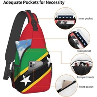 Sac à bandoulière avec drapeau de Sainte-Kitts et Nevis, sac à dos patriotique, grand sac de voyage, de randonnée, sac de poitrine pour hommes et femmes