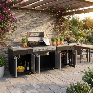 New Customized DIY Modern <strong>BBQ</strong> All in One Island <strong>Grill</strong> Outdoor Kitchen <strong>Gas</strong> <strong>Grill</strong> Cabinet for Backyard Gatherings - Product Image 2