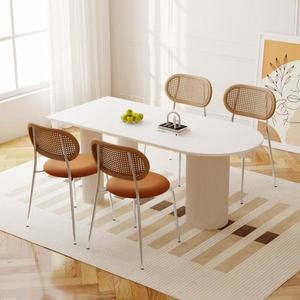 Juego de Mesa de Comedor de Lujo Nórdico Minimalista en Blanco Puro - Product Image 3