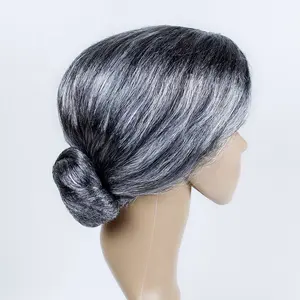 Halloween Old Lady Wig Party Cosplay Costume Accessory Gray Granny Grandma Mama Wig