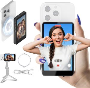 Shsuert White – Accessoire <span class=keywords><strong>d</strong></span>'écran de moniteur de jeu magnétique flexible de 4 pouces avec télécommande sans fil en plastique pour Vlog, Selfie et Diffusion en direct - Product Image 1