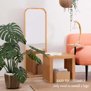 AJUNION <span class=keywords><strong>panca</strong></span> in bambù formato su misura più occasioni sgabello sedile spazio-risparmio scarpe <span class=keywords><strong>panca</strong></span> per sala da pranzo ingresso bagno soggiorno - Product Image 3