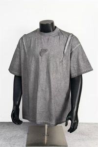 T-shirt décontracté vintage brodé pour hommes et femmes, coupe ample et design tendance - Product Image 2