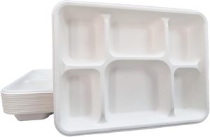 Customizable 10" Greaseproof and Microwavable <b>Disposable</b> Compostable Sugarcane Bagasse Paper Round <b>Plates</b> 10 Inch - Product Image 1