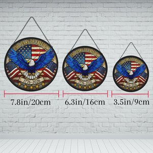American Independence Stained Glass Suncatcher 250 Years <b>Freedom</b> Eagle Design Hanging <b>Art</b> Decor - Product Image 6