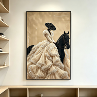 Art mural abstrait 3D fait main de luxe, décoratif, moderne, avec diamants, noir, à suspendre pour la maison, le bureau ou l'hôtel
