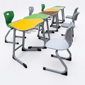 Juego de Escritorio y Silla Ajustables para Estudiantes Adultos, Diseño Moderno de Plástico PP para Uso en el Aula, PT-300R - Product Image 2