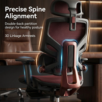 Nouveau design Chaise de bureau ergonomique, pivotante, confortable et moderne à dossier haut, à usage intensif
