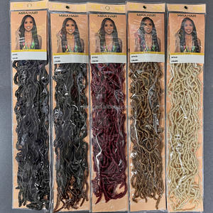 Haute qualité 18/24/36 pouces Nu Faux Locs Crochet cheveux ondulés Crochet <span class=keywords><strong>tresses</strong></span> torsion tressage Extensions <span class=keywords><strong>de</strong></span> cheveux racines africaines tresse - Product Image 4