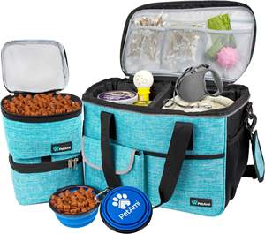 Free Sample Food Carrier Bag Pet <b>Dog</b> Travel Bag with Food, for <b>Dog</b> Supplies Include 2 Food Containers 2 <b>Collapsible</b> <b>Dog</b> <b>Bowls</b> - Product Image 5