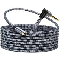 Câble audio plaqué or 3,5 mm, coudé droit, mâle-femelle, pour autoradio/haut-parleur, extension pour casque de diffusion en direct