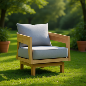 Fauteuil de jardin pivotant Toscana, structure en teck, design élégant pour l'extérieur - Product Image 2