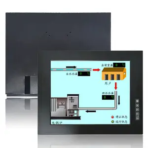 Monitor 17 inci IP65 industri panel tanam tampilan lcd layar pemutar media dengan LED terbuka frameresistic layar sentuh monitor