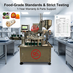 Machine <span class=keywords><strong>de</strong></span> remplissage et <span class=keywords><strong>de</strong></span> scellage rotative pour crème et beurre <span class=keywords><strong>de</strong></span> cacahuète, équipement d'emballage automatique pour yaourt, gelée et sauce. - Product Image 4