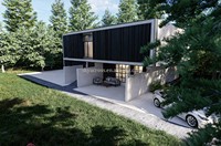 Maison préfabriquée de luxe à 2 étages, 2 chambres, 2 salles de bain, avec équipements de salle de bain et de cuisine, panneaux sandwich, design moderne, installation facile