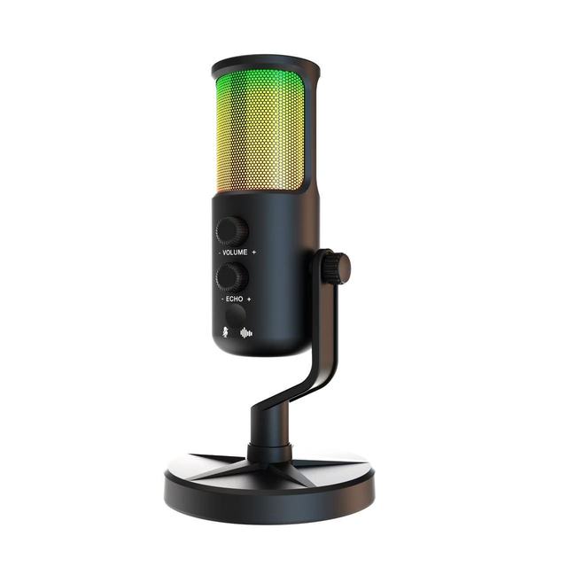 Yu6  Wireless Cardioid Condenser USB Desktop Microphone Type C Connector Noise Cancelling E-sports Stand for Gaming & Recording