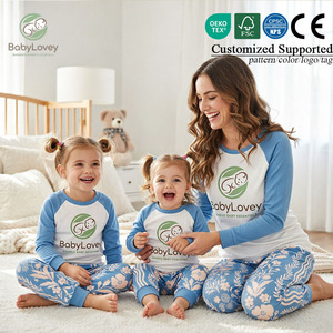 Pijamas <span class=keywords><strong>de</strong></span> Fibra <span class=keywords><strong>de</strong></span> Bambú Certificada Babylovey para Mamá <span class=keywords><strong>e</strong></span> <span class=keywords><strong>Hija</strong></span>, Ropa <span class=keywords><strong>de</strong></span> Dormir Personalizada para la Familia - Product Image 3