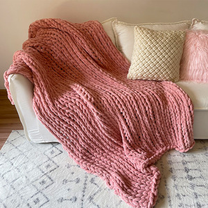 Hot Sale Super Chunky Chenille High Quality <strong>Knitted</strong> <strong>Throw</strong> <strong>Blanket</strong> - Product Image 2