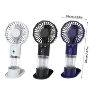 Mini Ventilador de Mano Recargable de 1200 mAh con Doble Tanque de Agua, 3 Velocidades, Diseño de Escritorio, Personalización OEM Disponible