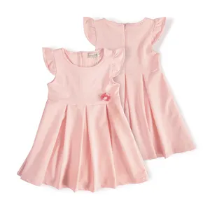 Оптовая продажа, детское платье для девочек, высококачественное повседневное хлопковое вечернее платье для девочек, летнее короткое трикотажное платье для девочек, розовое 300