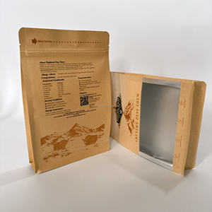 Sac refermable à huit soudures pour aliments pour chiens avec fenêtre transparente pour afficher les croquettes, en matériau composite épaissi résistant aux perforations - Product Image 3