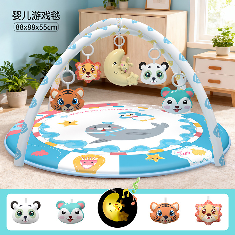 sea lion moon music box with lights-english color box