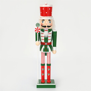 Décorations de Noël en bois en gros, série de bonbons rouges <span class=keywords><strong>et</strong></span> verts, <span class=keywords><strong>casse</strong></span>-noisettes de 38 cm, cadeaux, décorations de Noël, <span class=keywords><strong>casse</strong></span>-noisettes en bois - Product Image 4